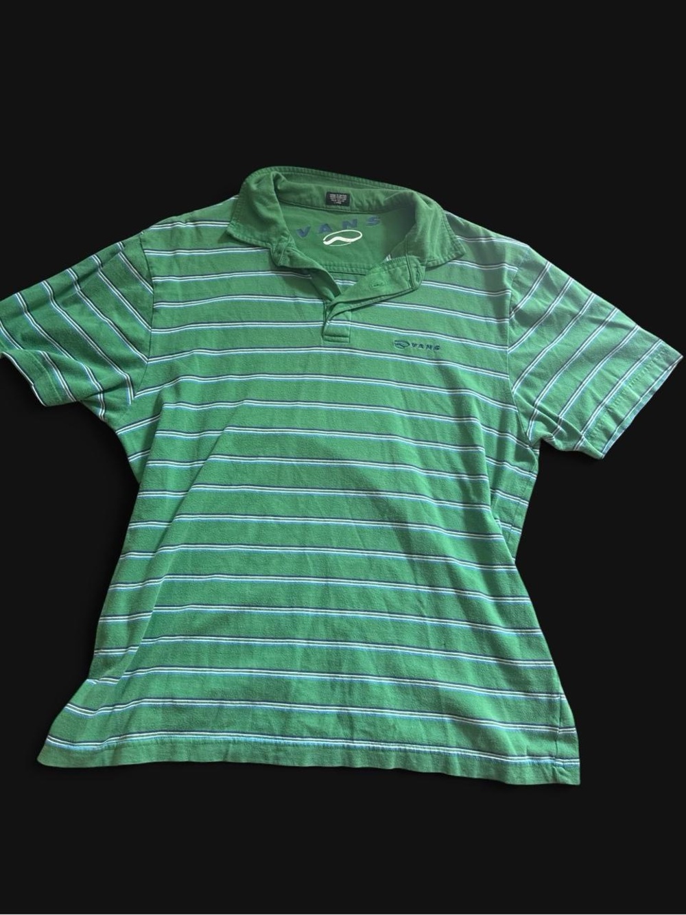 Men’s y2k Green Striped Polo Shirt - Vans